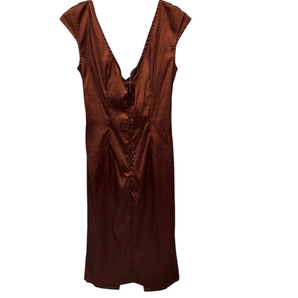 Pinup Couture Brown Off-Shoulder Midi Dress - Picture 4 of 9